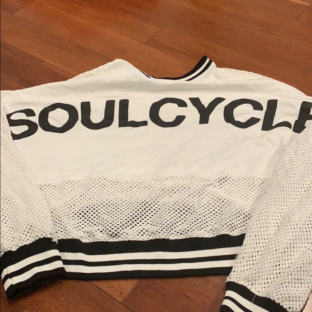 SoulCycle x Spirit Jersey mesh crop top